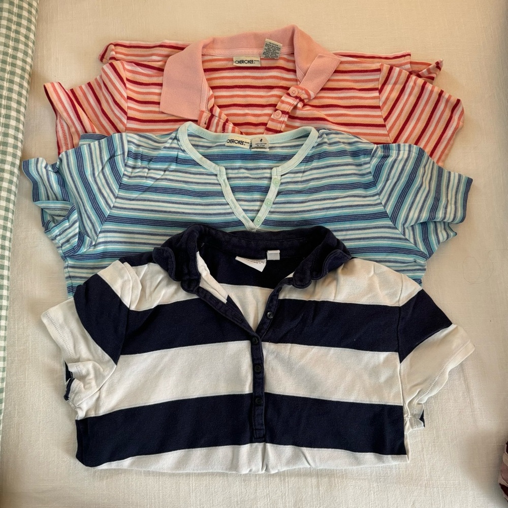 Vintage Cherokee and Sonoma Striped Collared Shirts Size Small